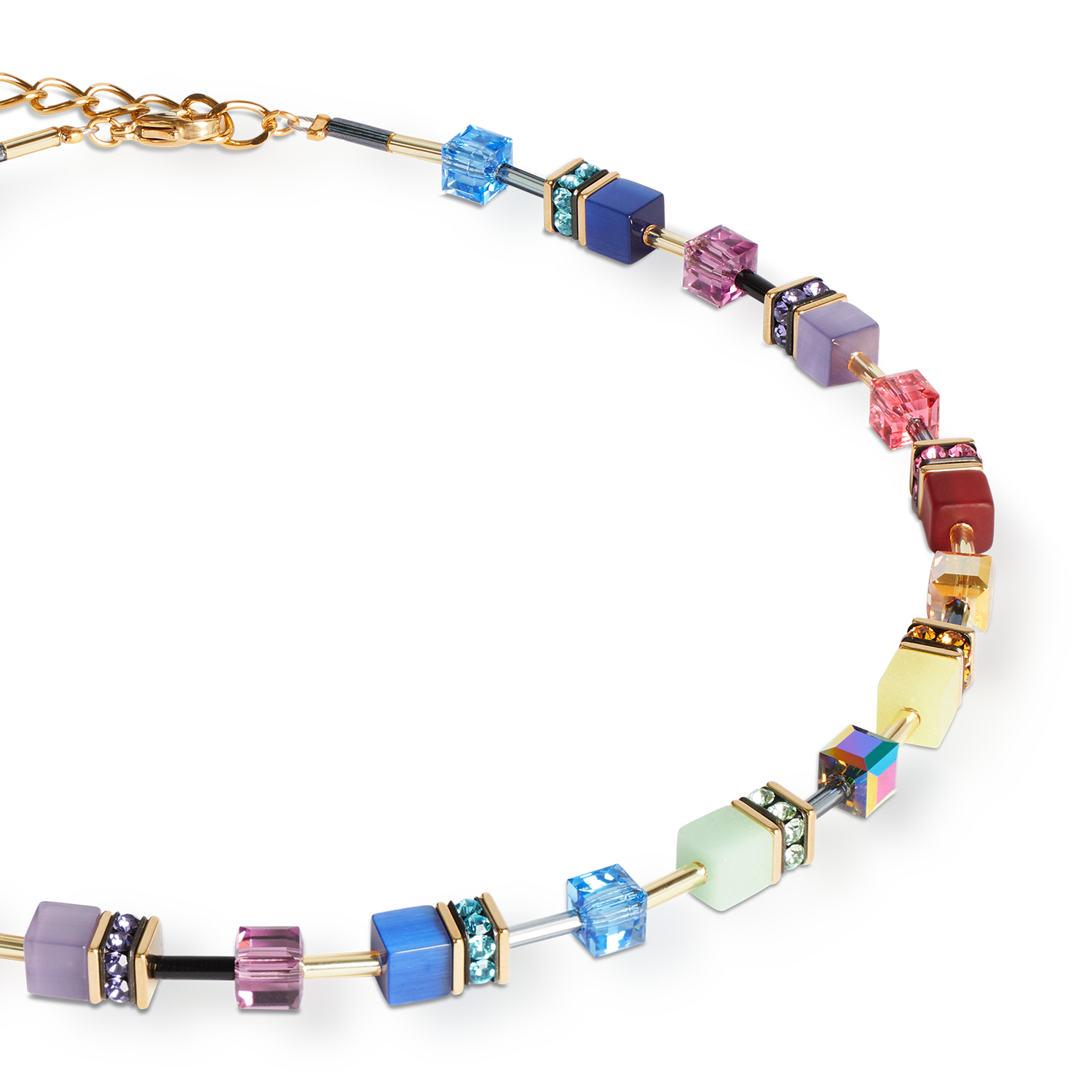 GeoCUBE® Iconic necklace Festive gold-multicolour