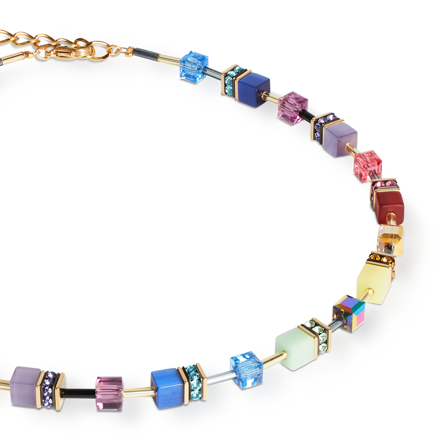 GeoCUBE® Iconic necklace Festive gold-multicolour