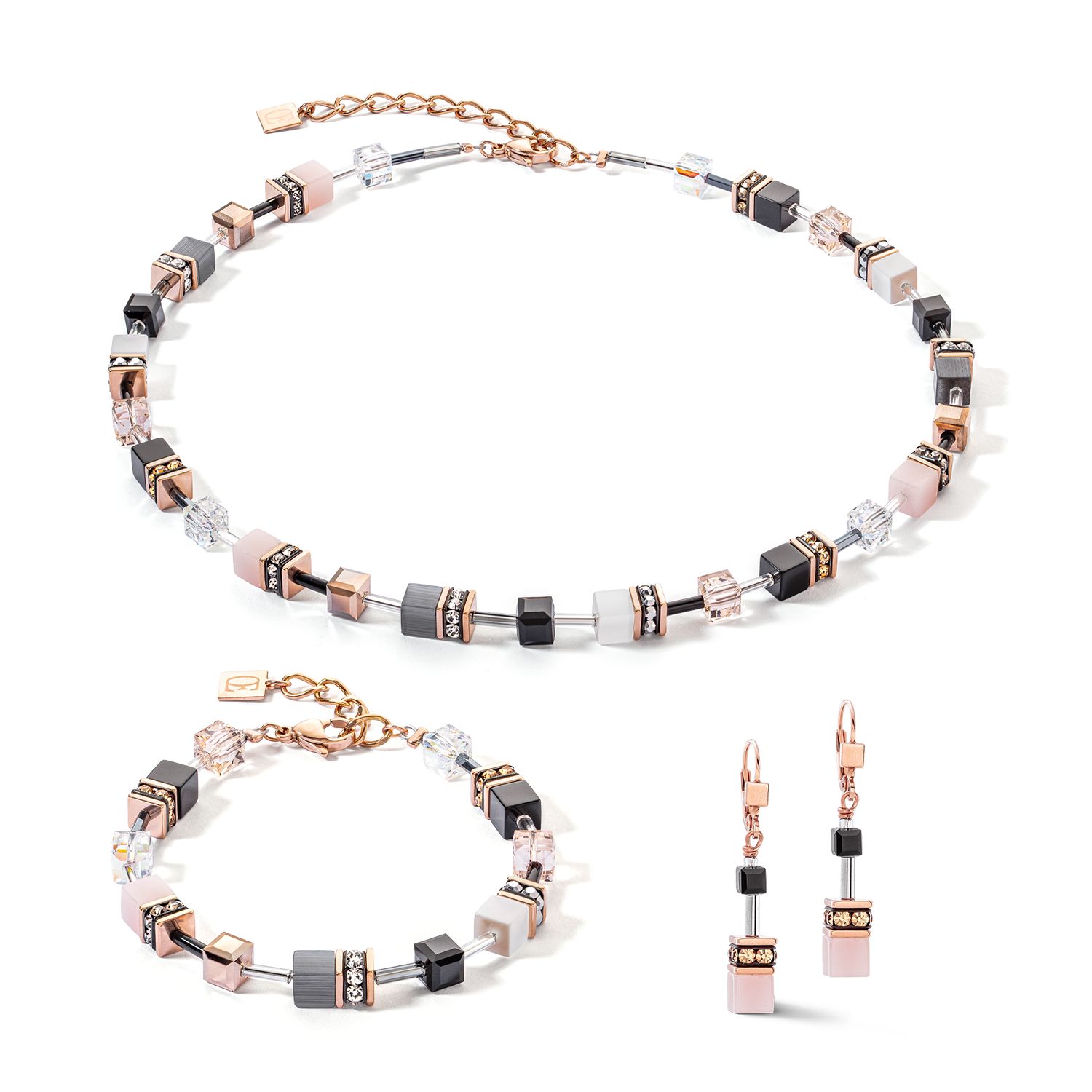 GeoCUBE® Iconic necklace rose gold soft