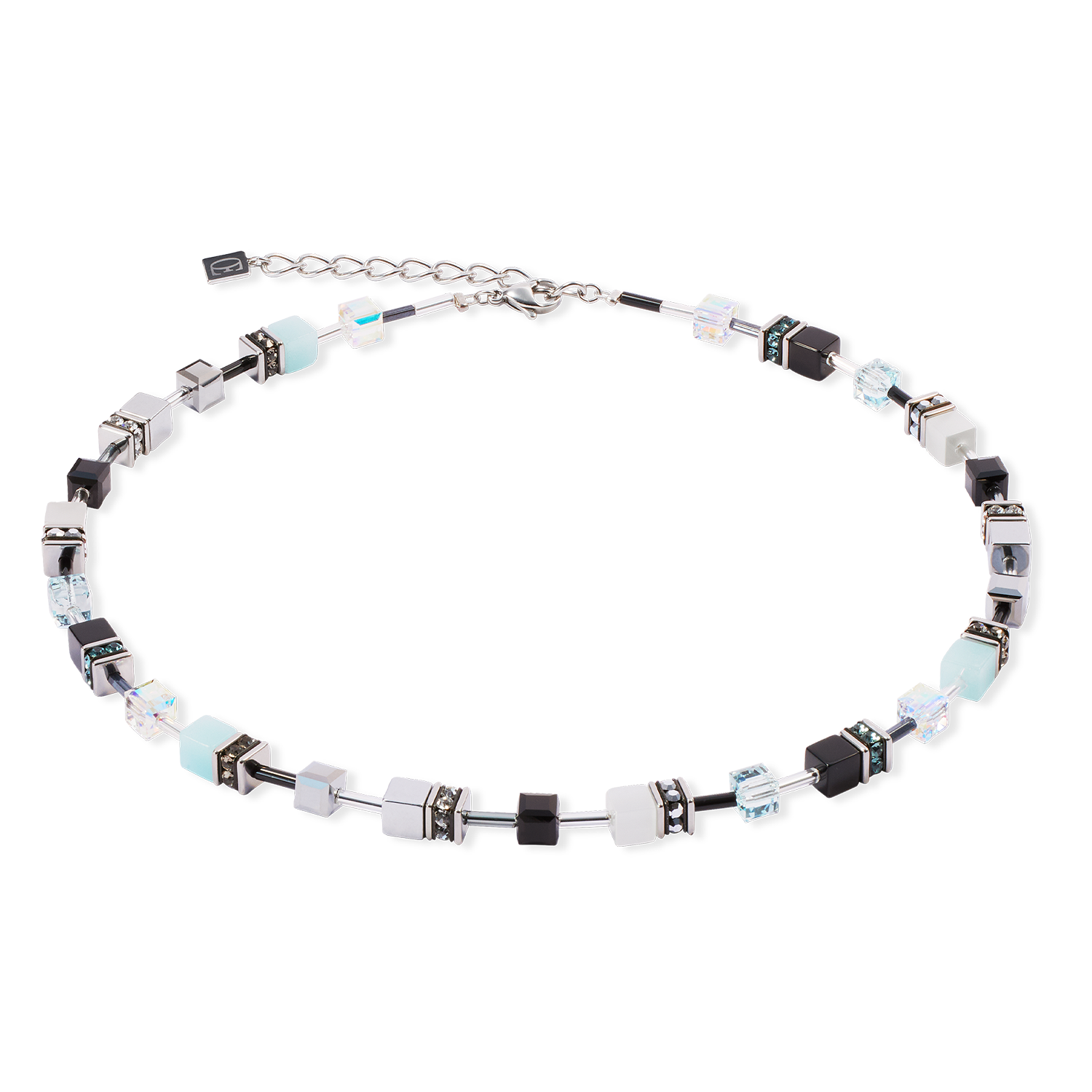 GeoCUBE® Iconic necklace Ice Serenity silver