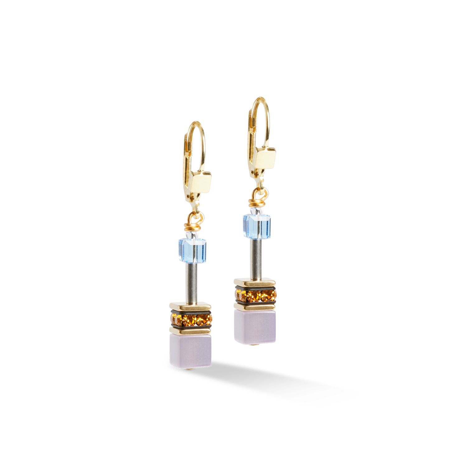 GeoCUBE® Iconic earrings Festive gold-multicolour