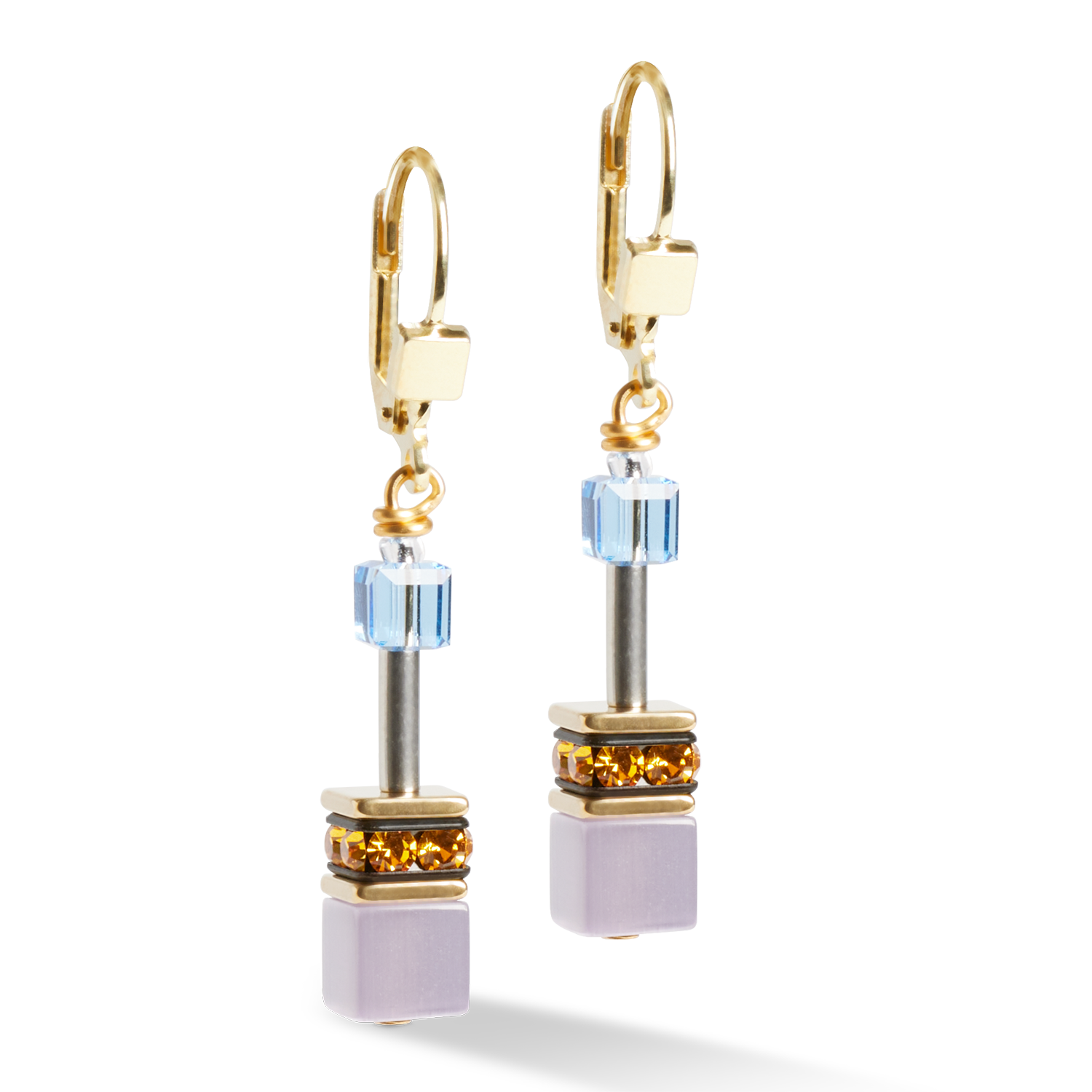 GeoCUBE® Iconic earrings Festive gold-multicolour