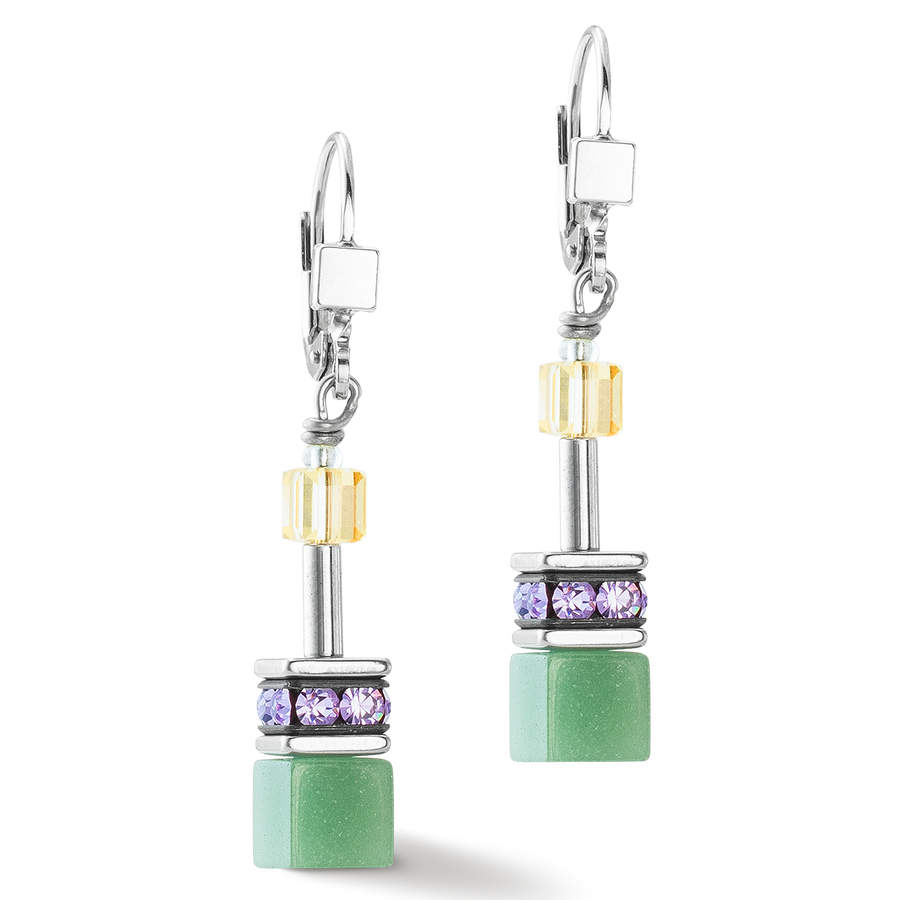 GeoCUBE® Iconic earrings silver-ice pastels