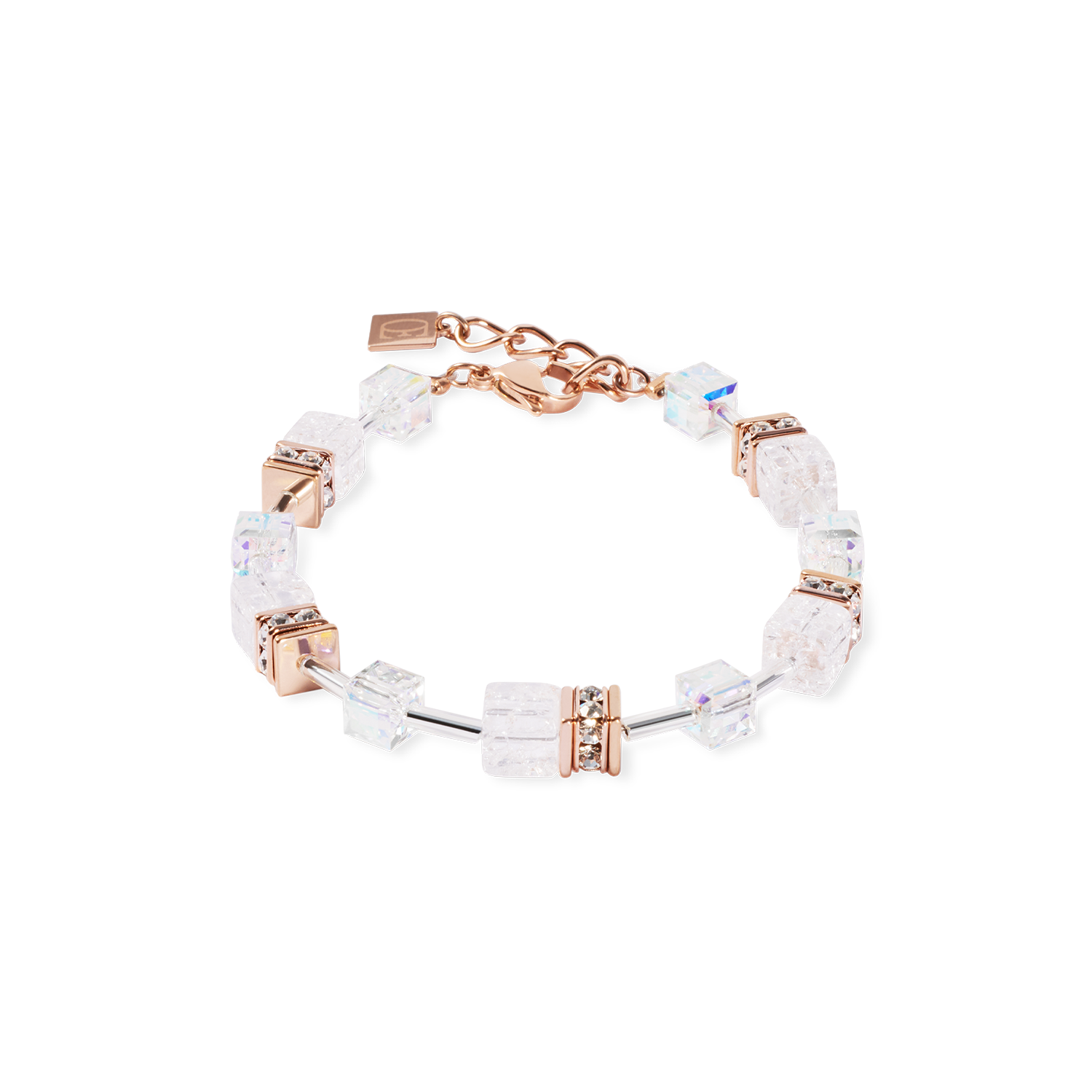 GeoCUBE® Iconic Nature bracelet rosegold white