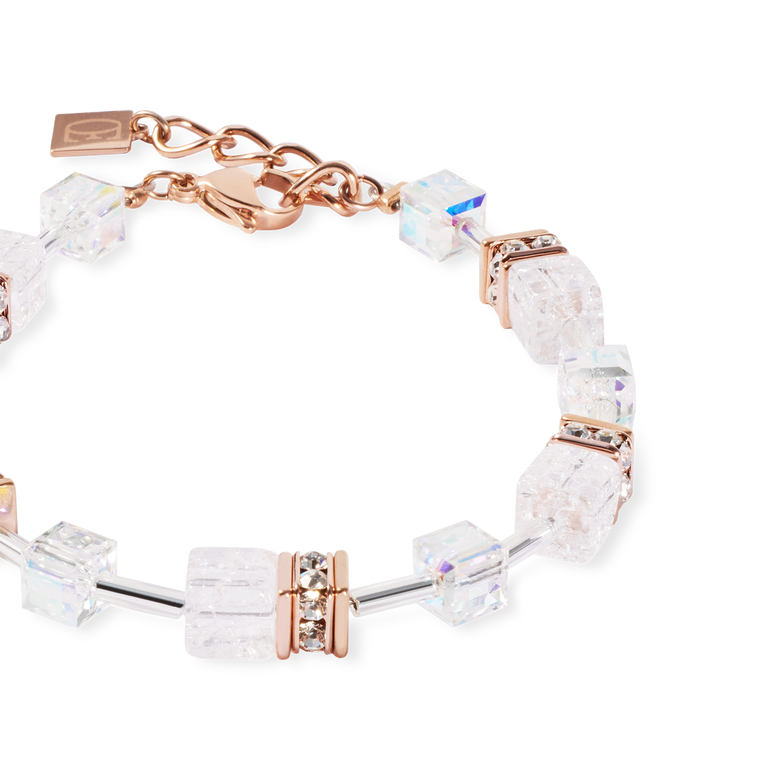 GeoCUBE® Iconic Nature bracelet rosegold white