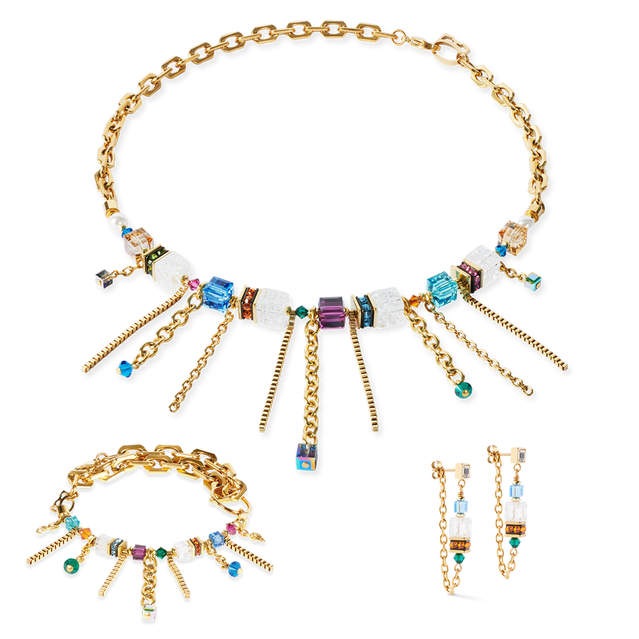 Necklace Sunray Cube Couture gold-multicolour