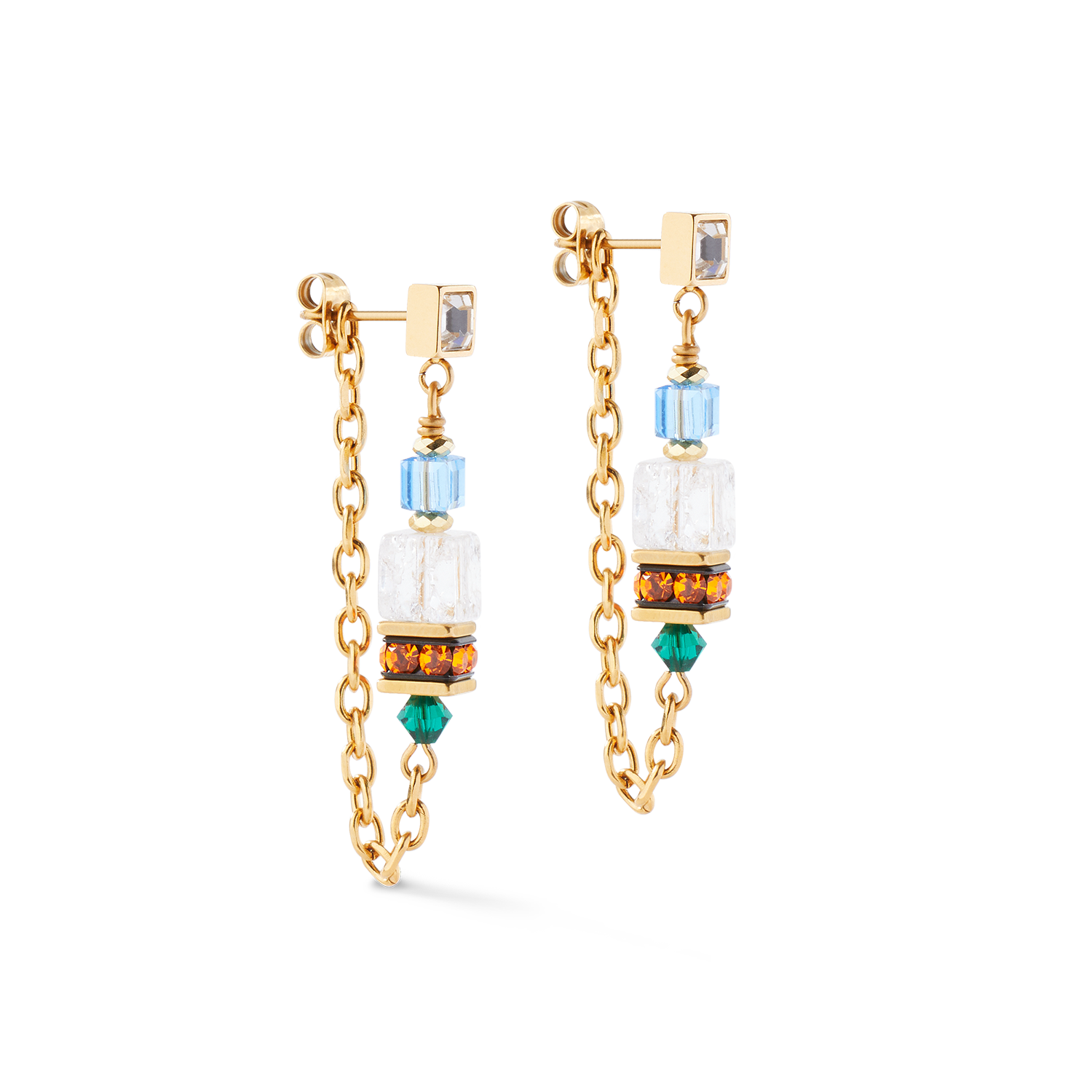 Earrings Sunray Cube Couture gold-multicolour