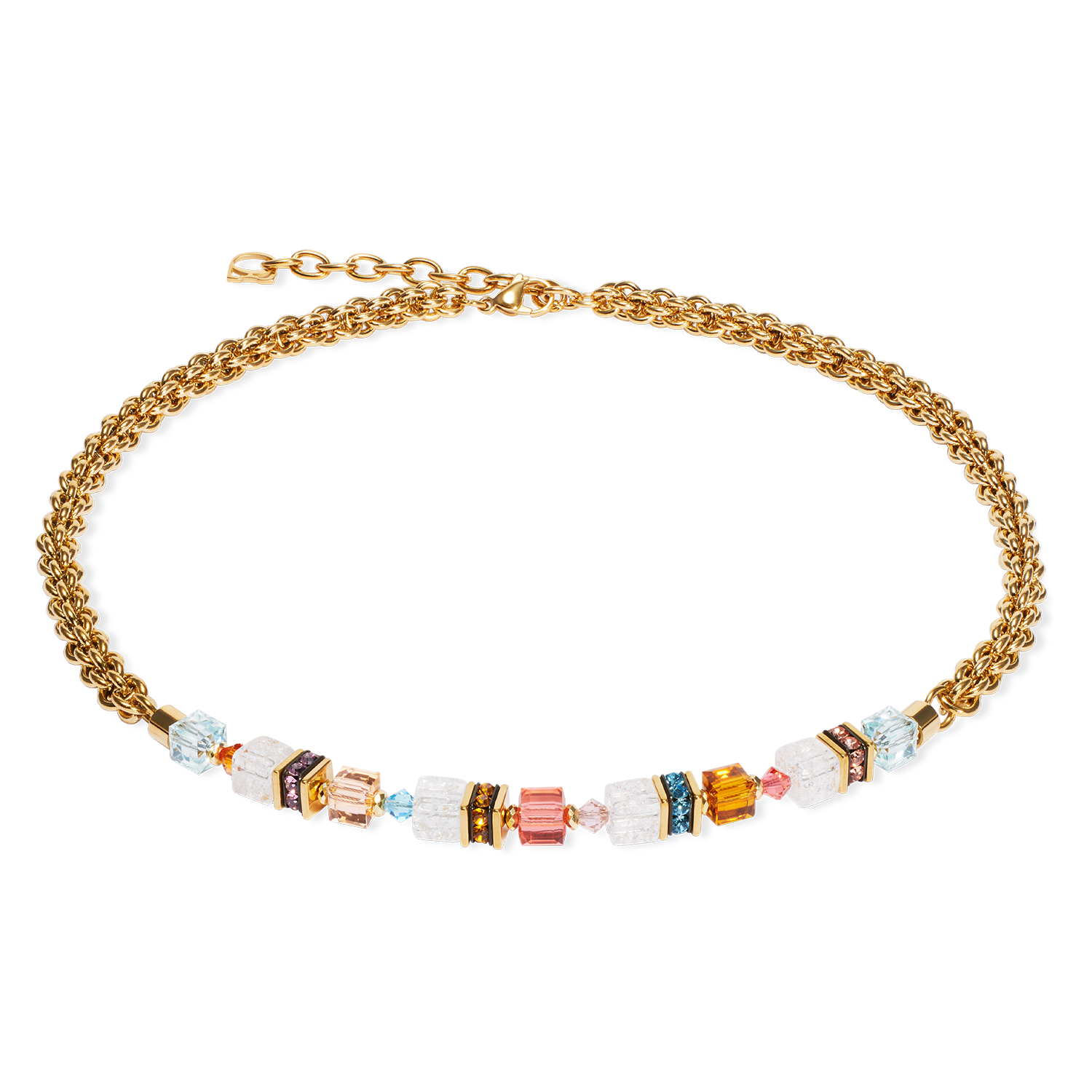 GeoCUBE® Fusion Summer necklace gold-sunset