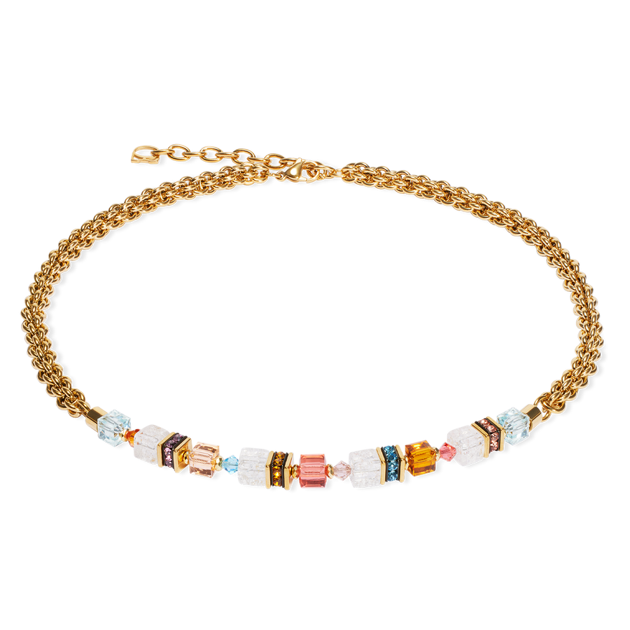 GeoCUBE® Fusion Summer necklace gold-sunset