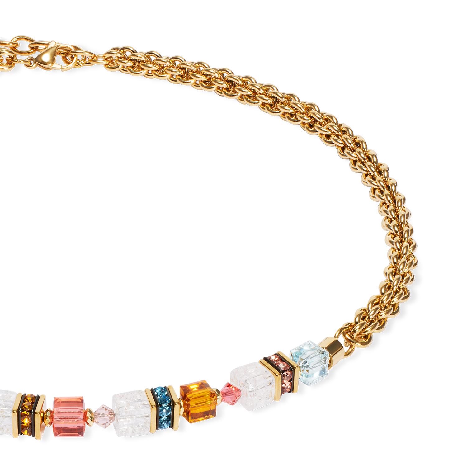 GeoCUBE® Fusion Summer necklace gold-sunset