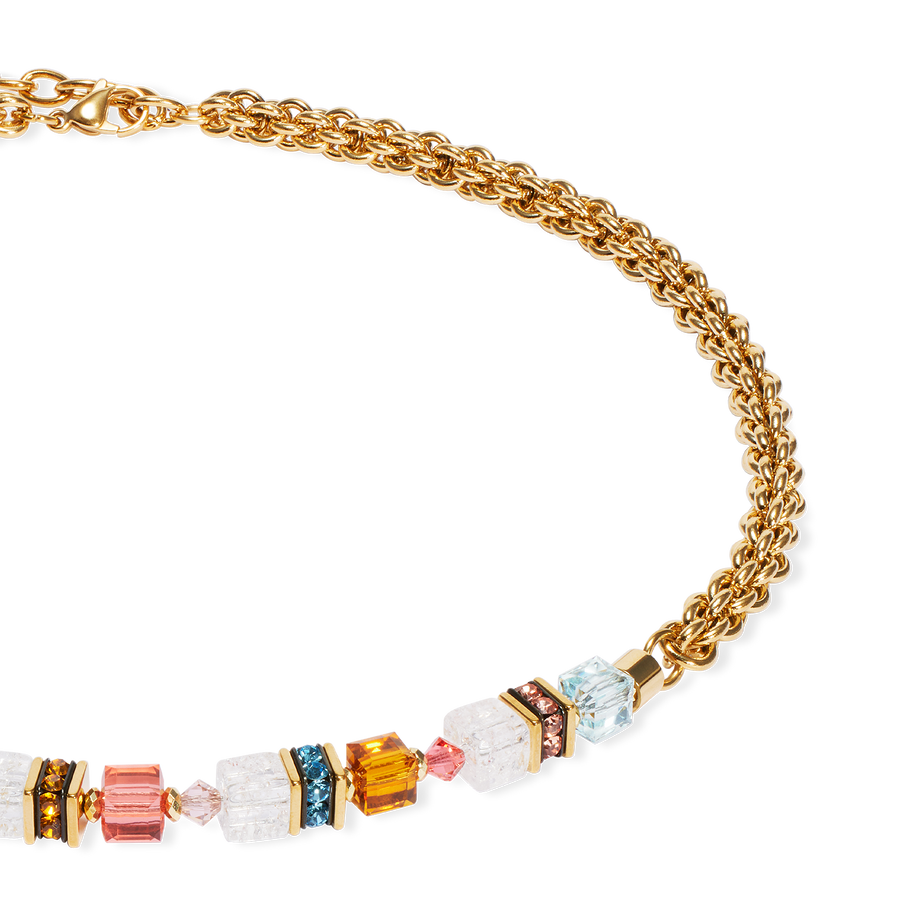 GeoCUBE® Fusion Summer necklace gold-sunset