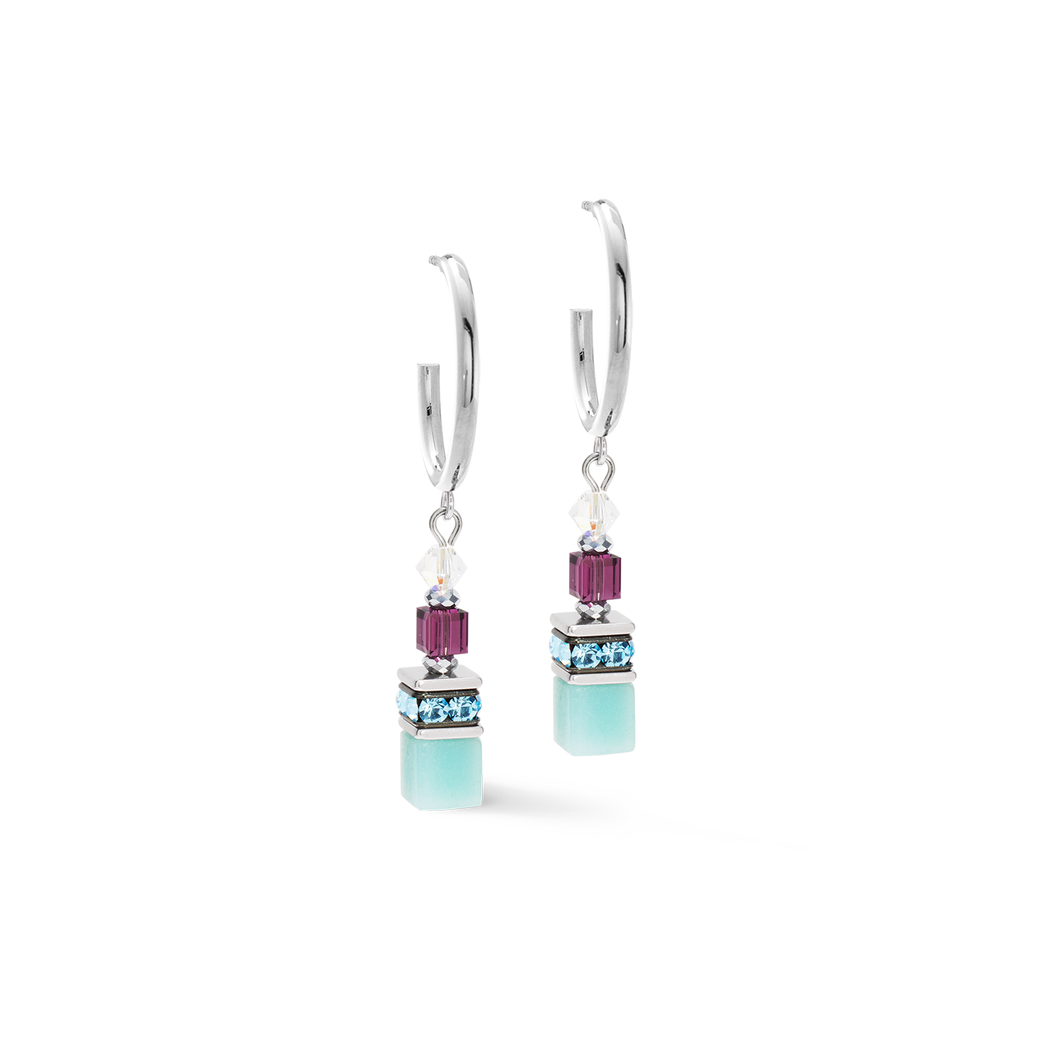 GeoCUBE® Fusion Summer hoop earrings silver-couture