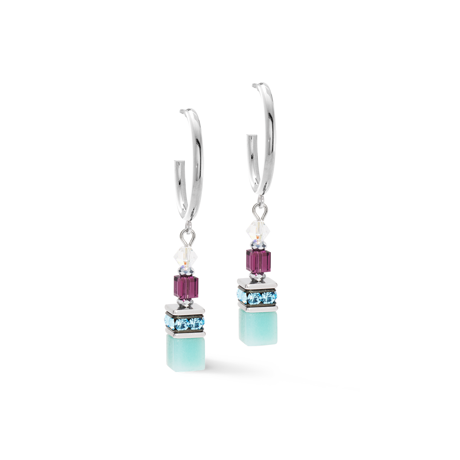 GeoCUBE® Fusion Summer hoop earrings silver-couture