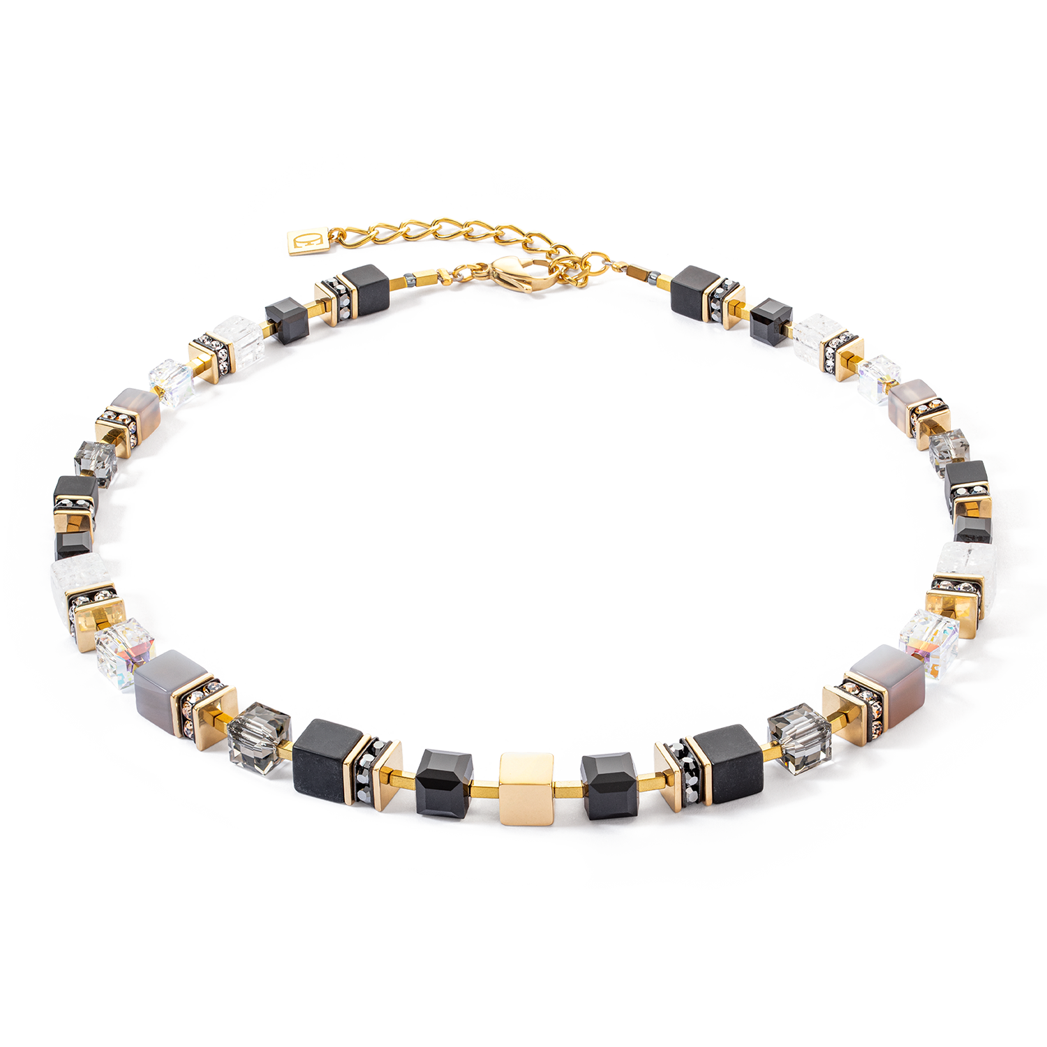 GeoCUBE® Precious statement necklace gold-black