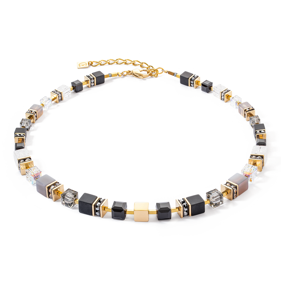 GeoCUBE® Precious statement necklace gold-black