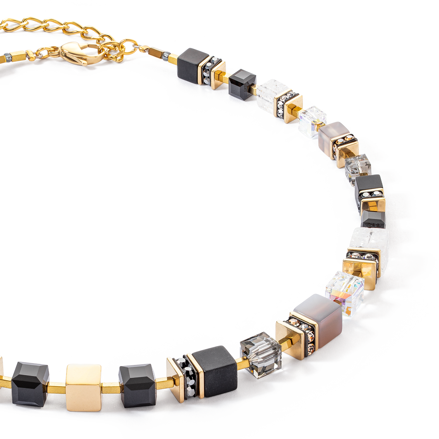 GeoCUBE® Precious statement necklace gold-black