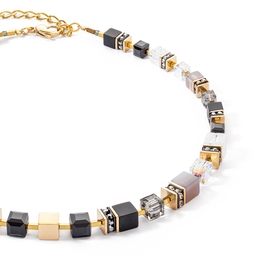 GeoCUBE® Precious statement necklace gold-black