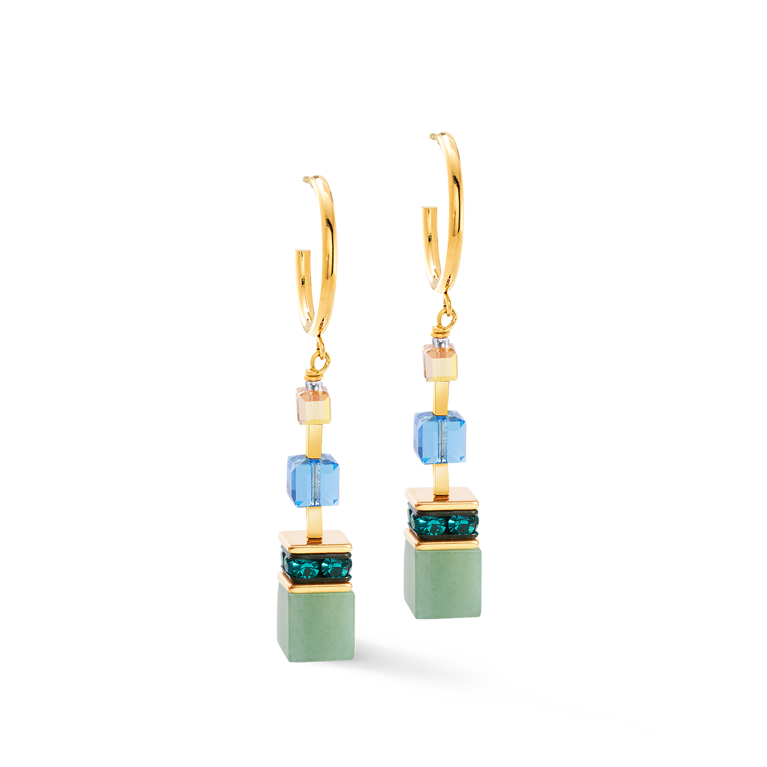 GeoCUBE® Precious Statement earrings gold-spring