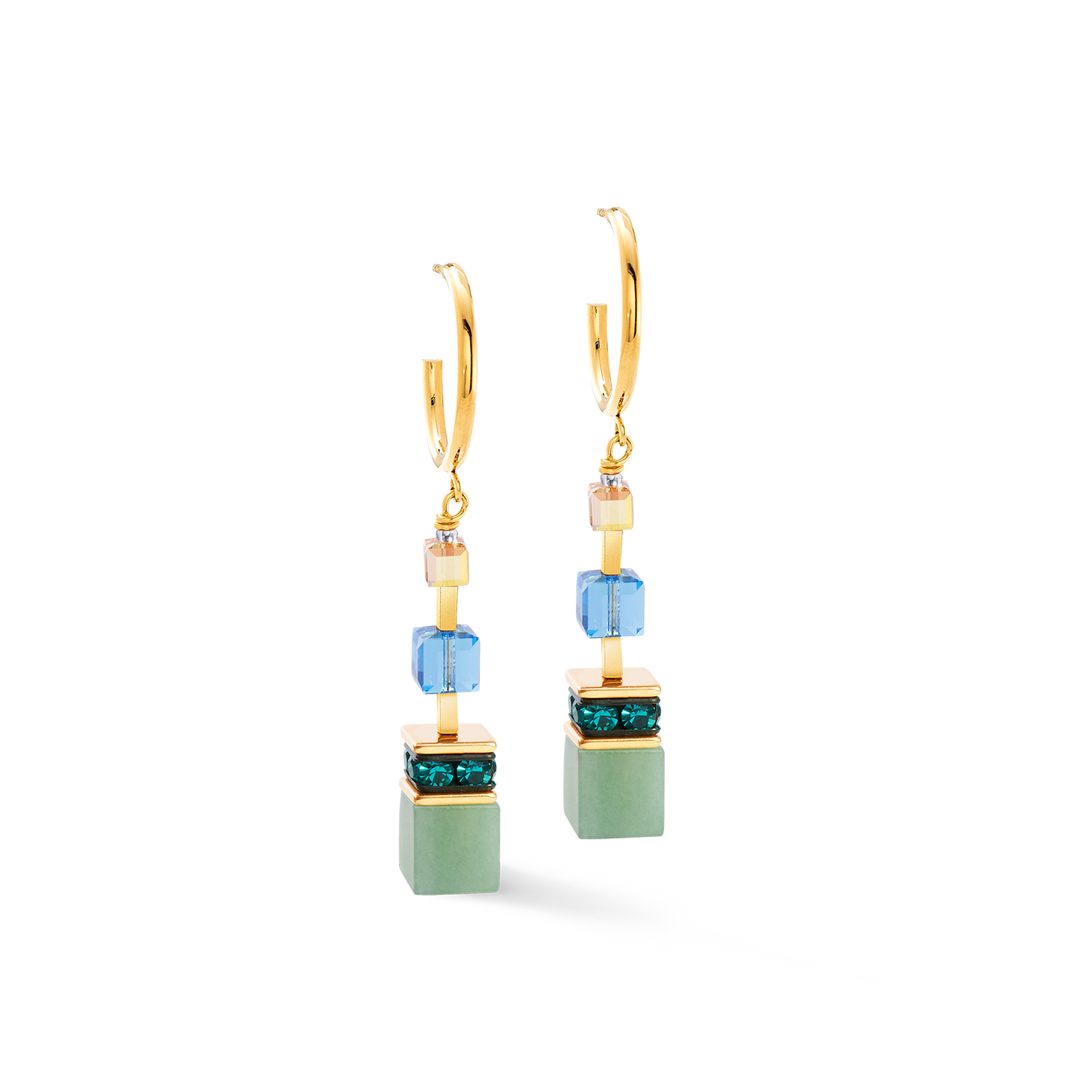 GeoCUBE® Precious Statement earrings gold-spring