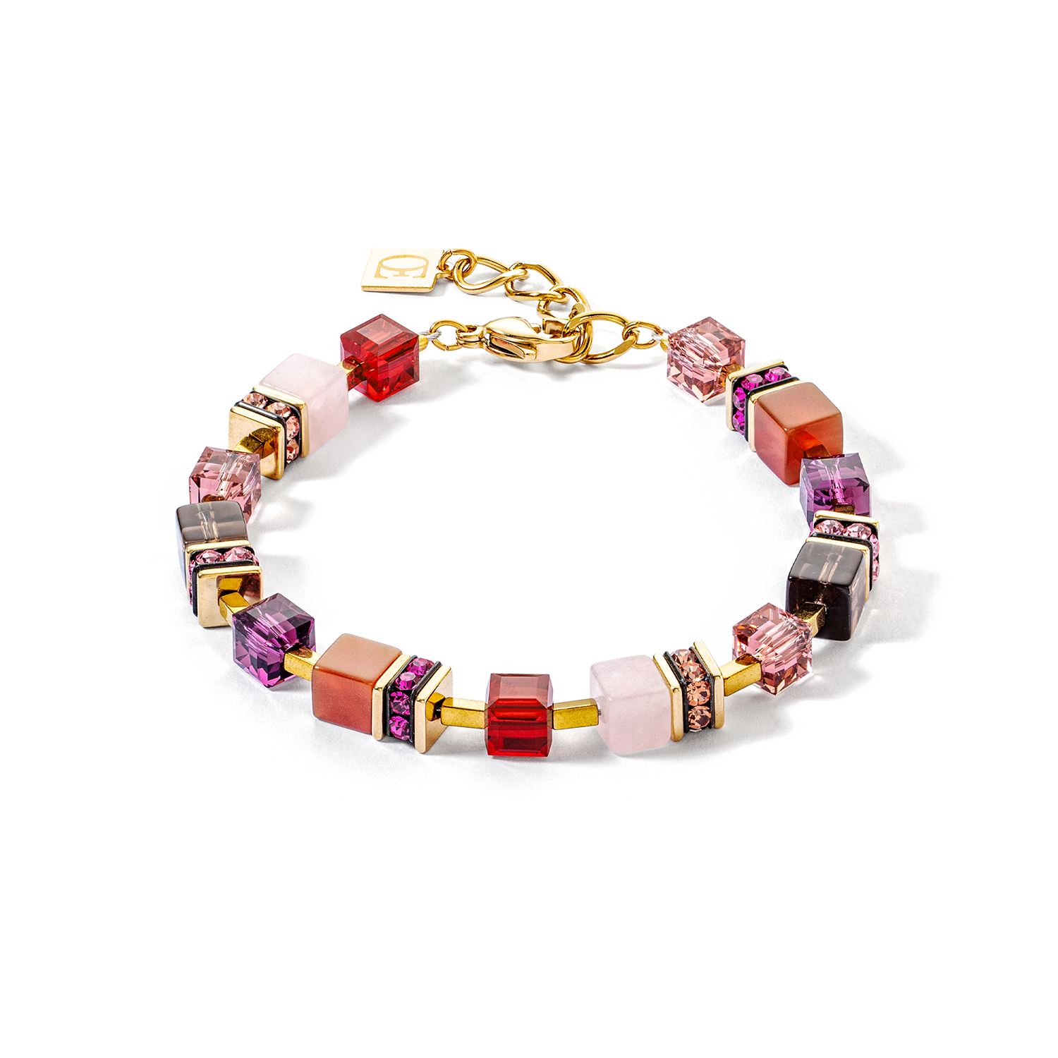 GeoCUBE® Precious statement bracelet gold-red