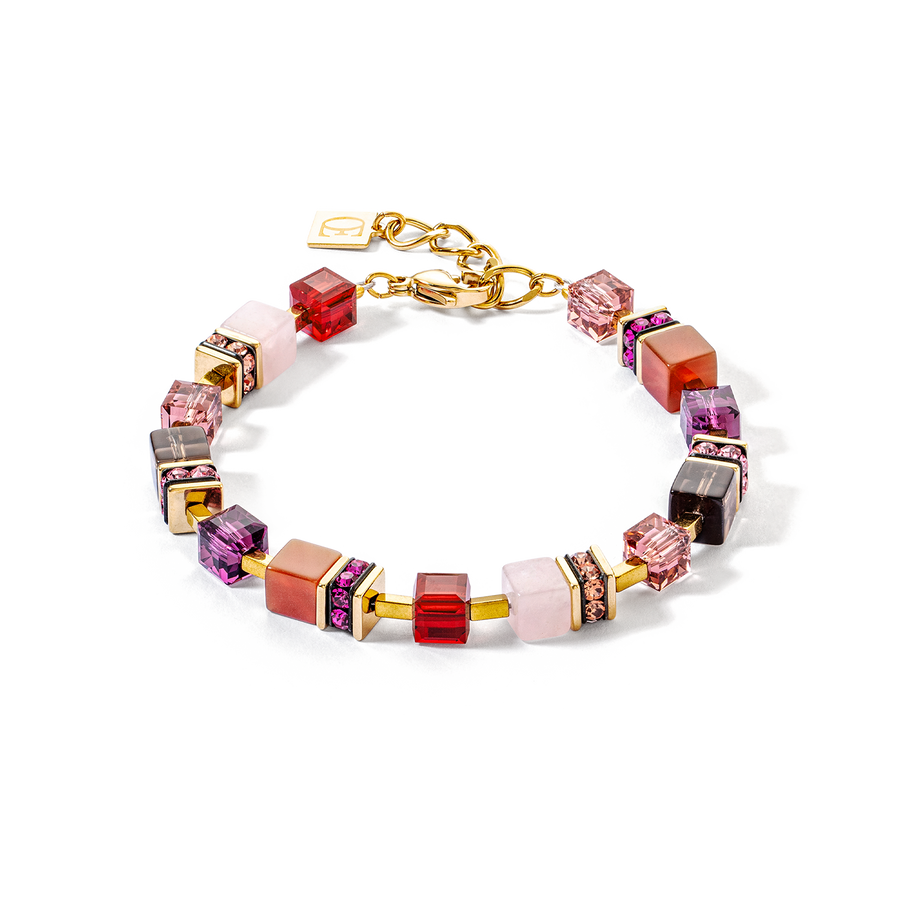 GeoCUBE® Precious statement bracelet gold-red