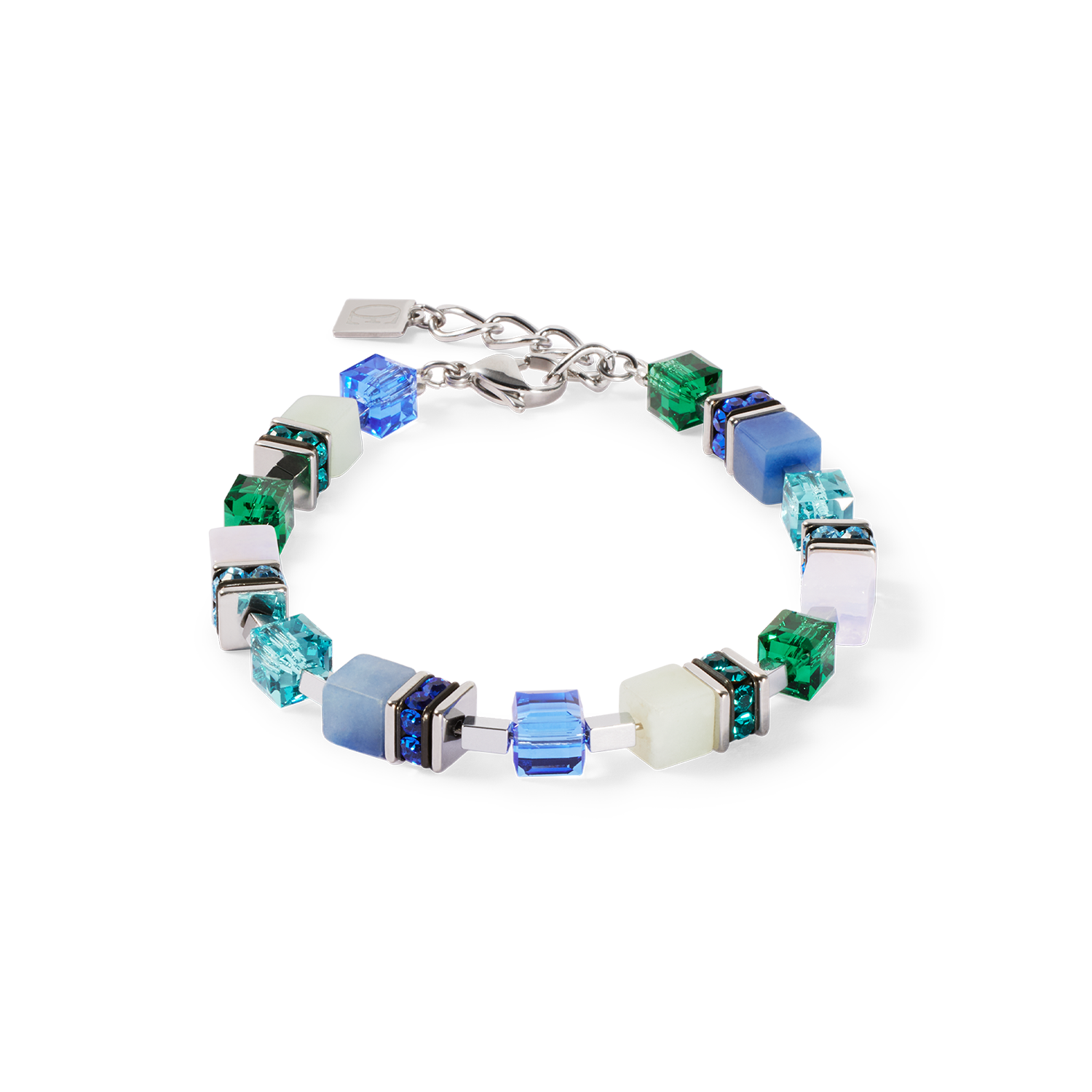 GeoCUBE® Precious Statement bracelet silver-ocean