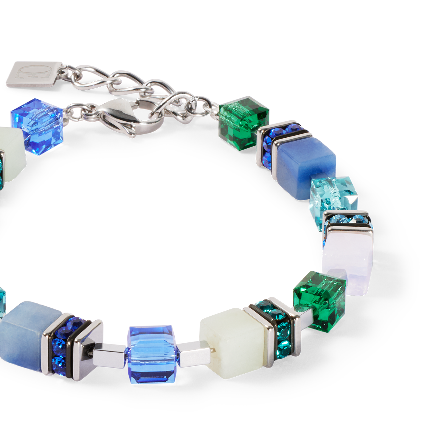 GeoCUBE® Precious Statement bracelet silver-ocean