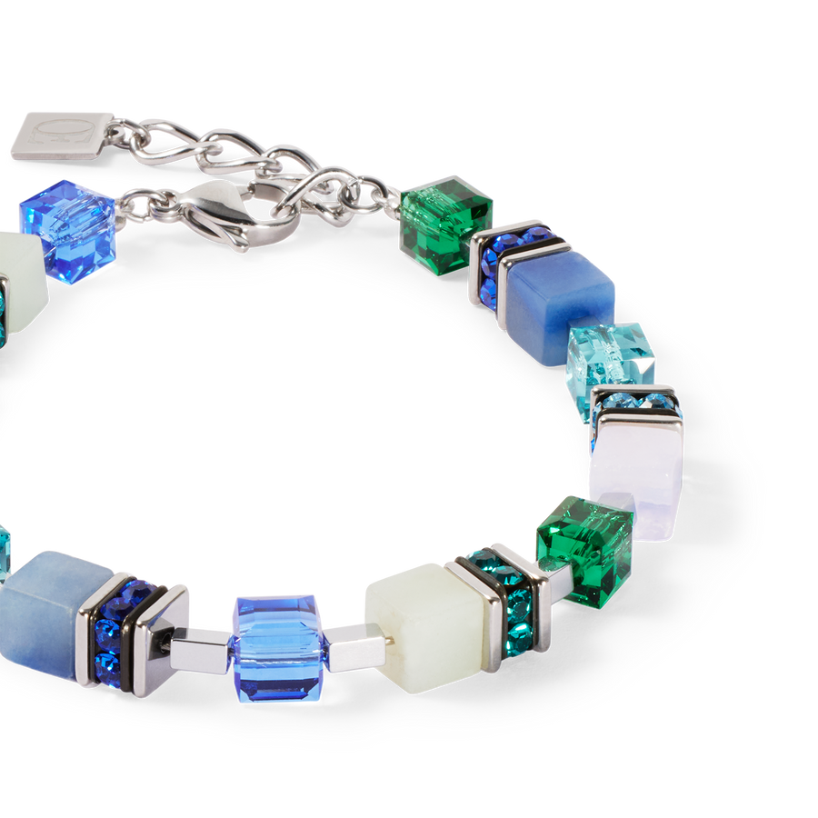 GeoCUBE® Precious Statement bracelet silver-ocean