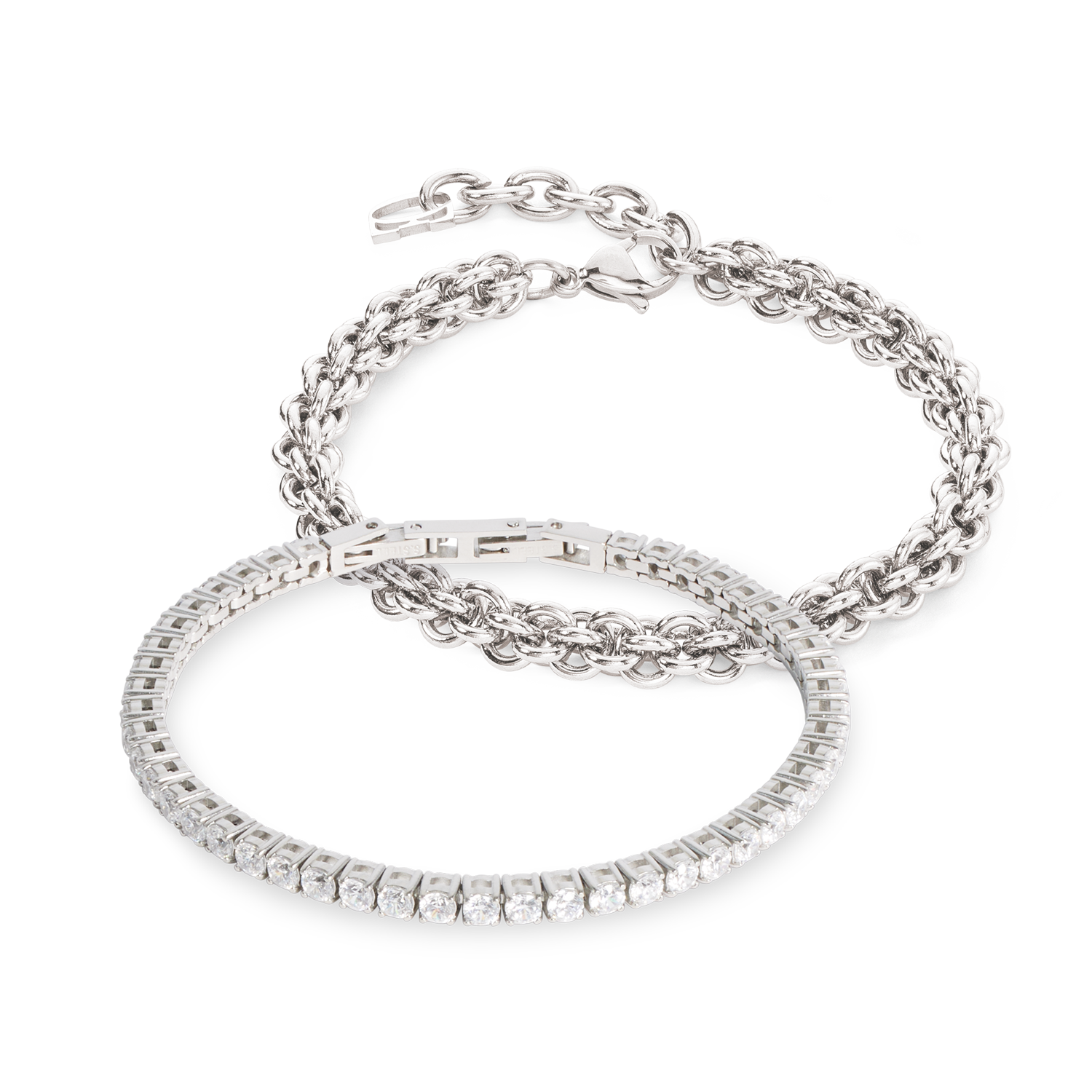 Tennis Mesh Chain Bracelet Silver