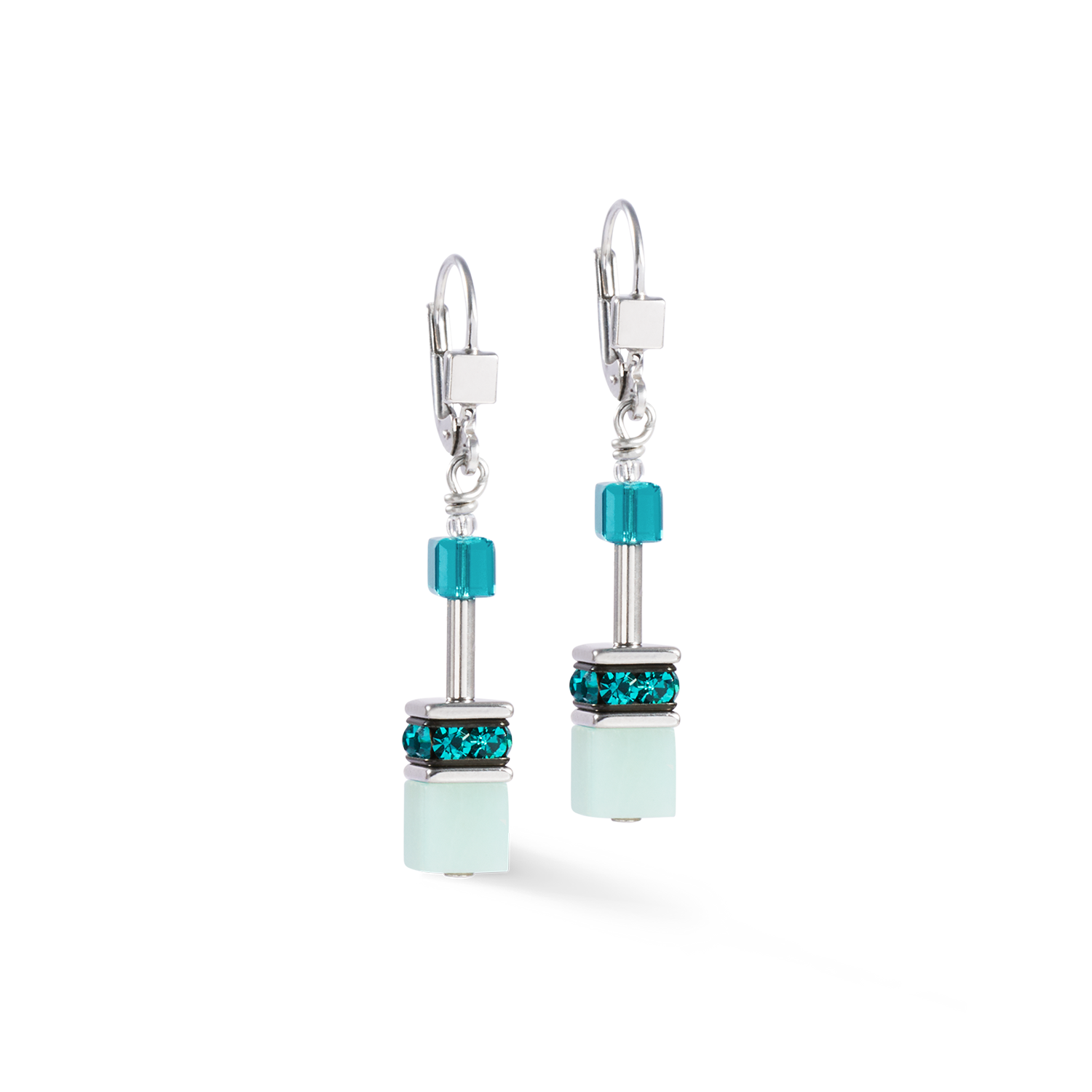 GeoCUBE® Iconic Precious earrings silver-green