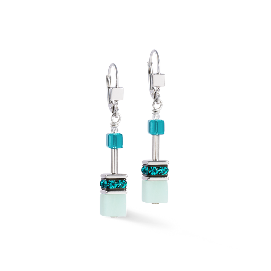 GeoCUBE® Iconic Precious earrings silver-green