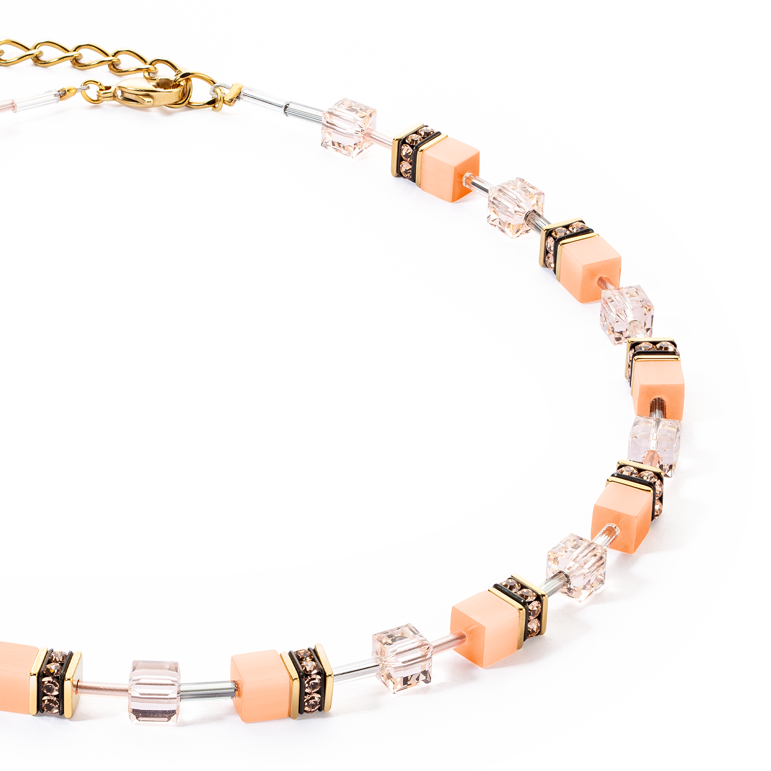 GeoCUBE® Iconic Mono Gold necklace Apricot Crush