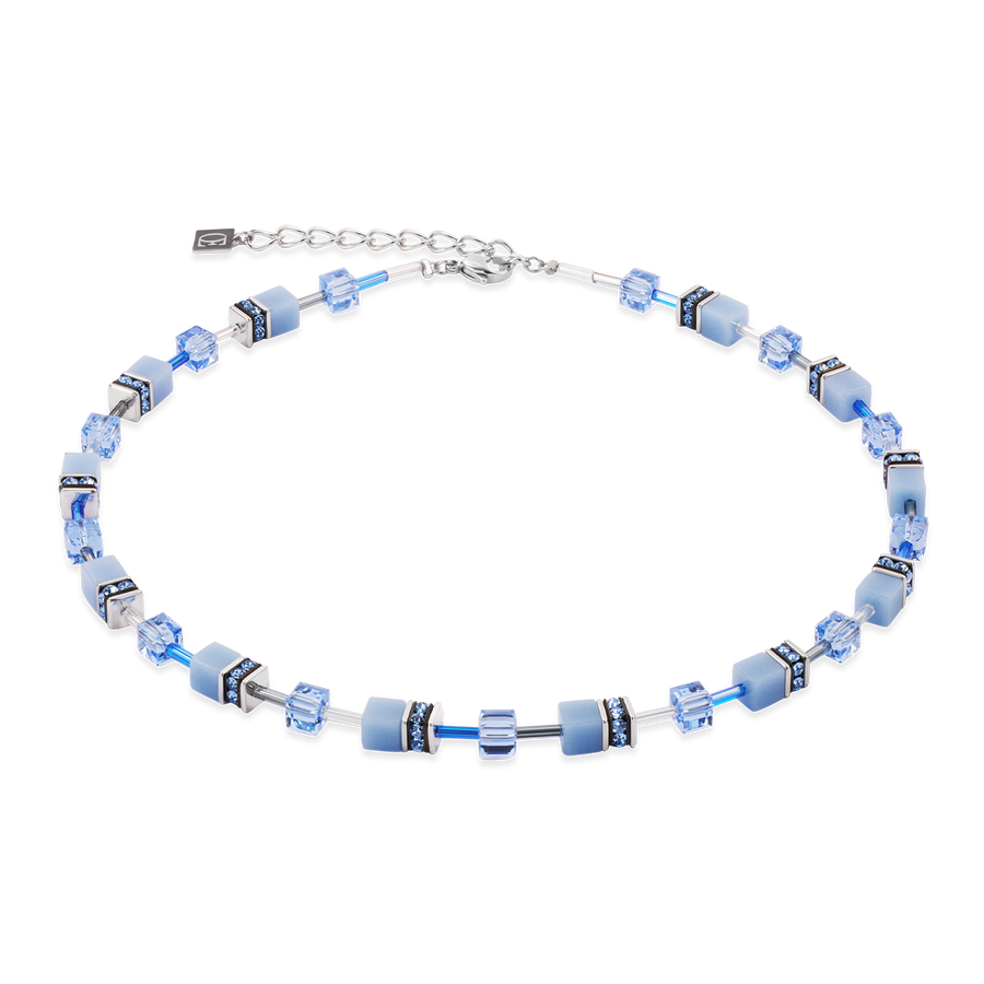 GeoCUBE® Iconic Mono Silver necklace blue