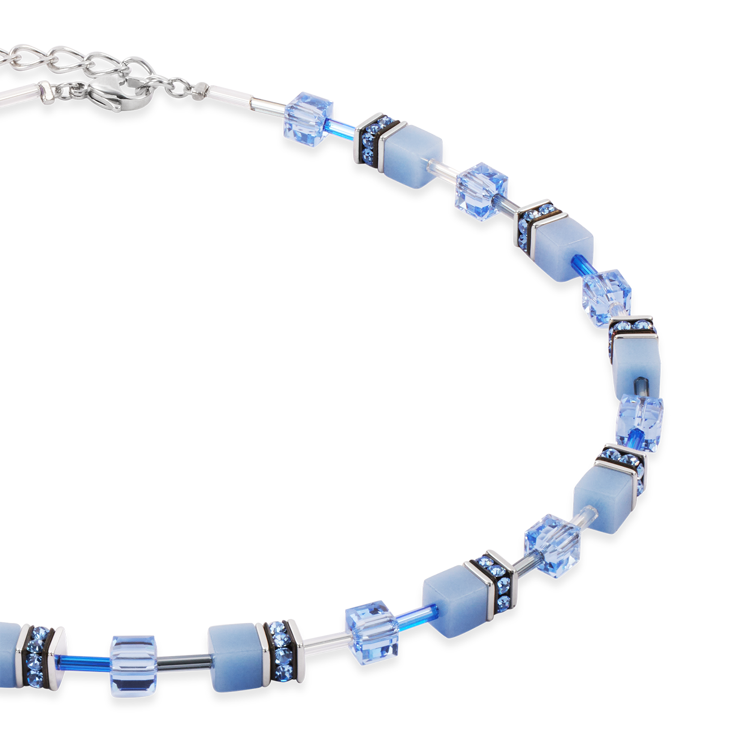 GeoCUBE® Iconic Mono Silver necklace blue