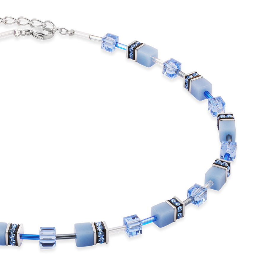 GeoCUBE® Iconic Mono Silver necklace blue