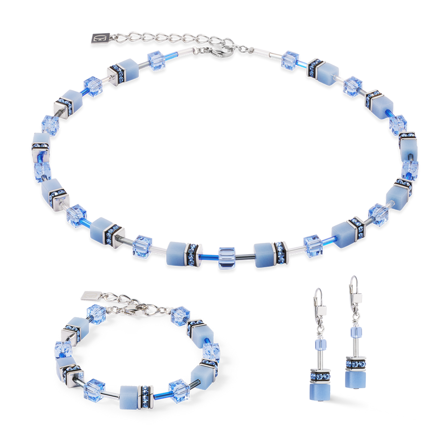 GeoCUBE® Iconic Mono Silver necklace blue