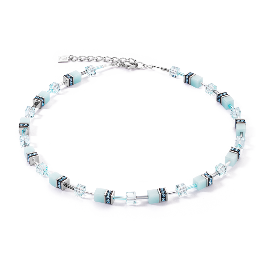 GeoCUBE® Iconic Mono Silver necklace ice blue