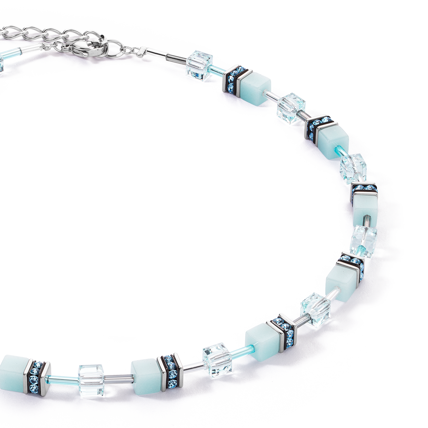 GeoCUBE® Iconic Mono Silver necklace ice blue