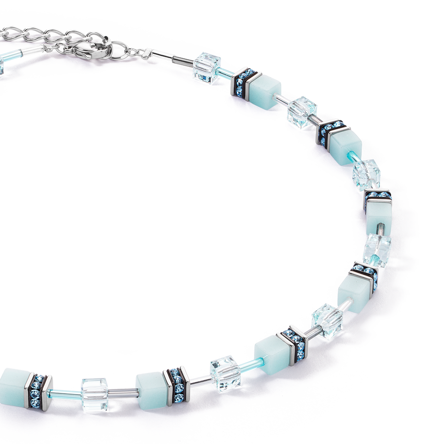 GeoCUBE® Iconic Mono Silver necklace ice blue