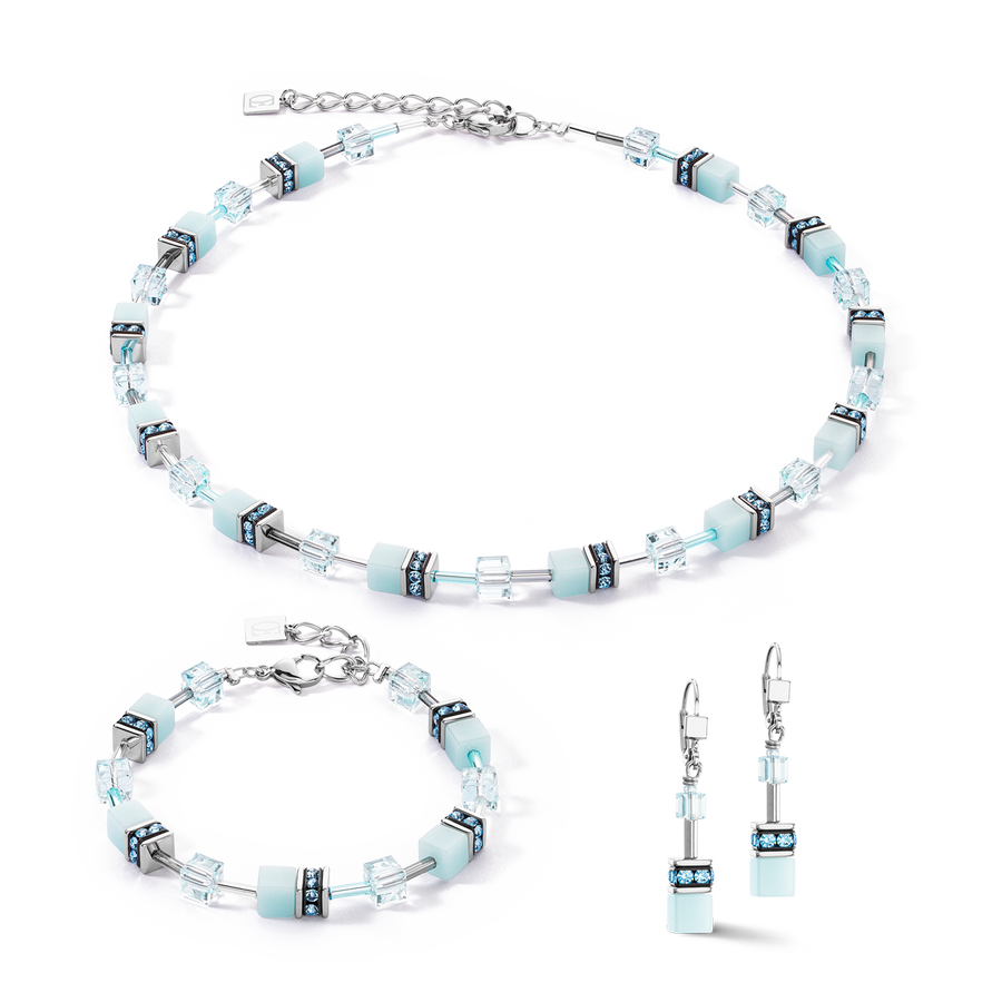 GeoCUBE® Iconic Mono Silver necklace ice blue