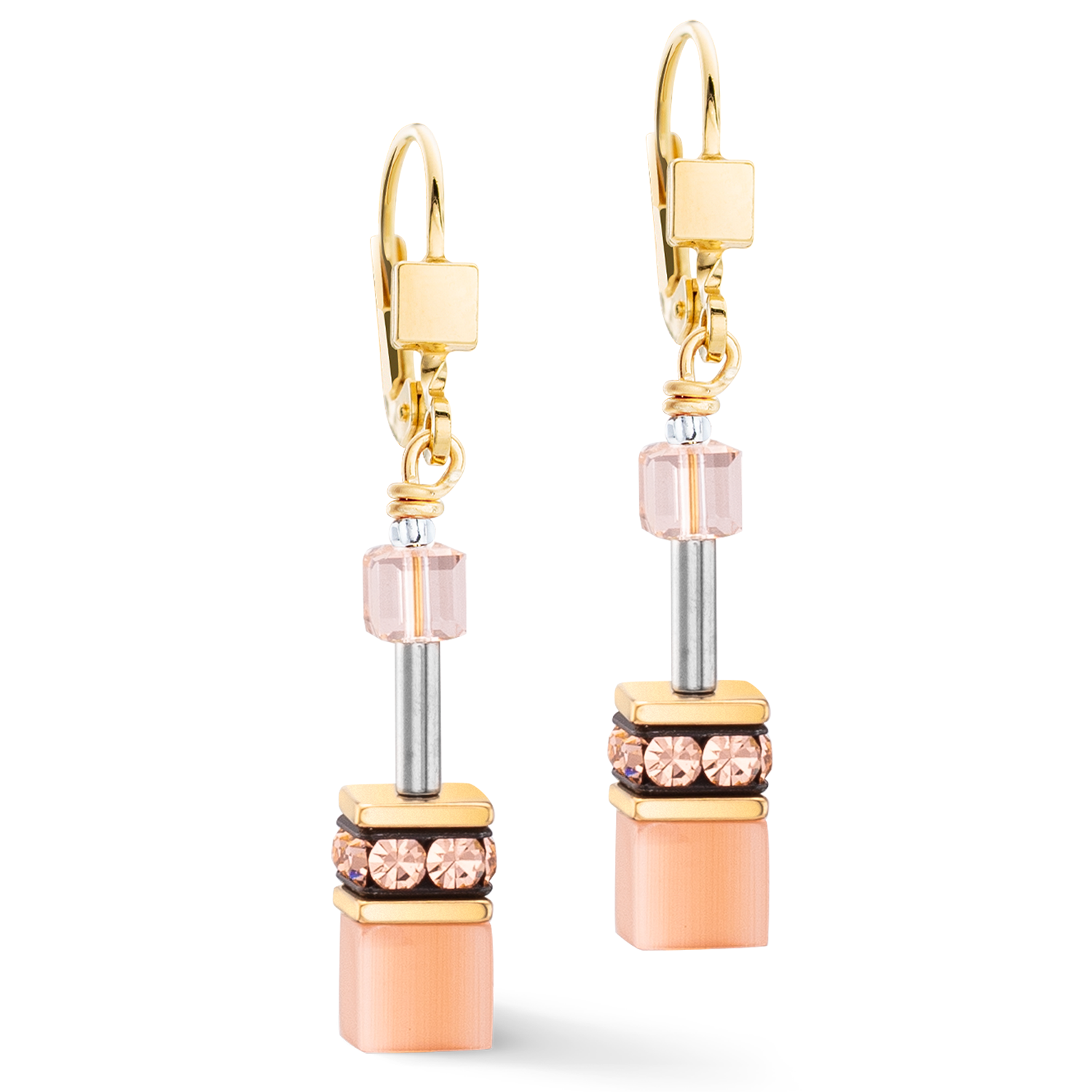 GeoCUBE® Iconic Mono Gold earrings Apricot Crush