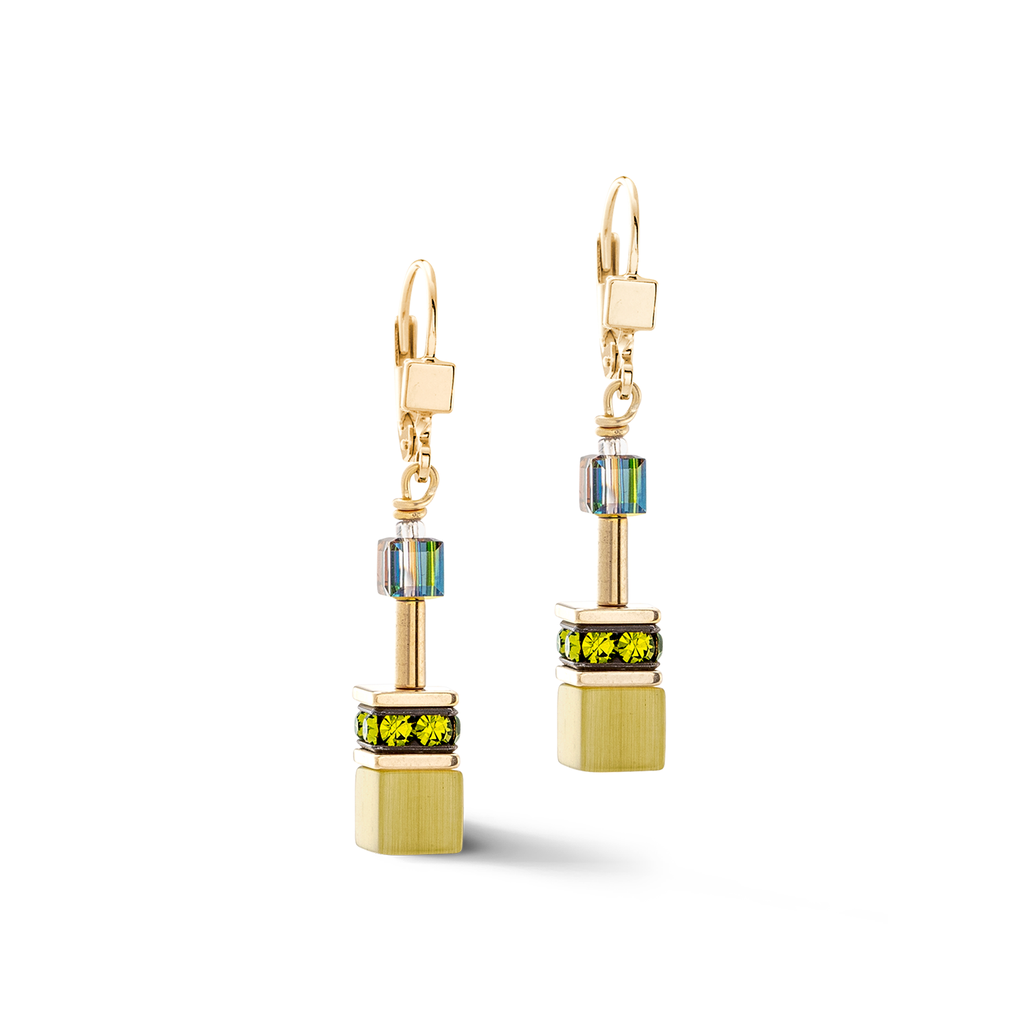 GeoCUBE® Iconic Mono Gold earrings olive