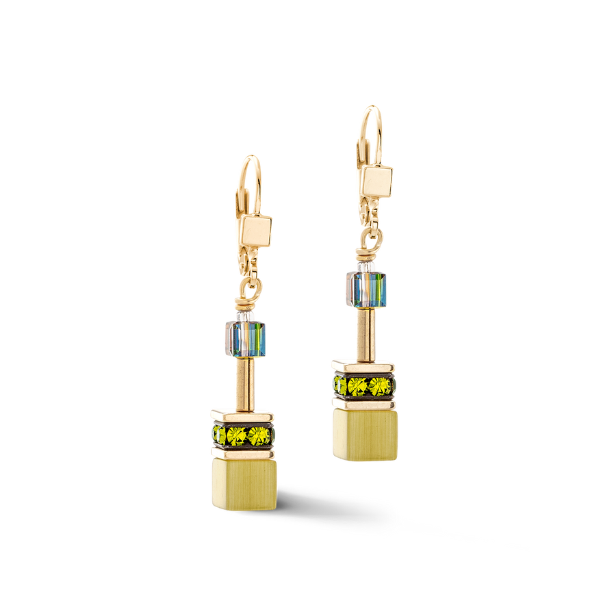 GeoCUBE® Iconic Mono Gold earrings olive