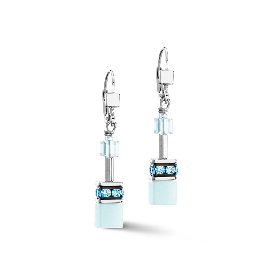 GeoCUBE® Iconic Mono Silver earrings ice blue