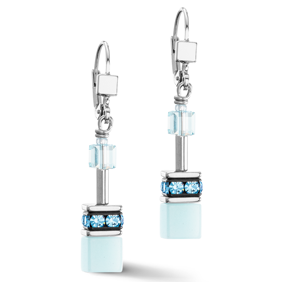 GeoCUBE® Iconic Mono Silver earrings ice blue