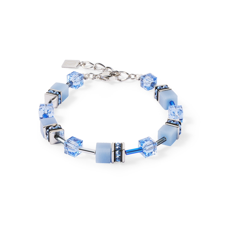 GeoCUBE® Iconic Mono Silver bracelet blue