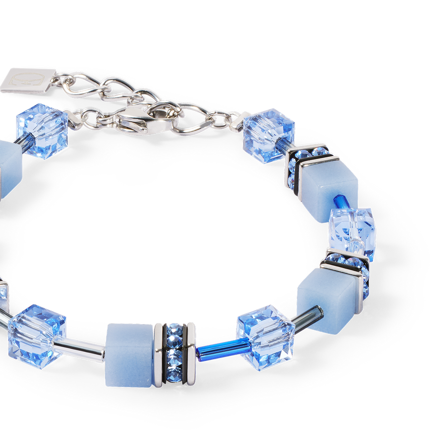 GeoCUBE® Iconic Mono Silver bracelet blue