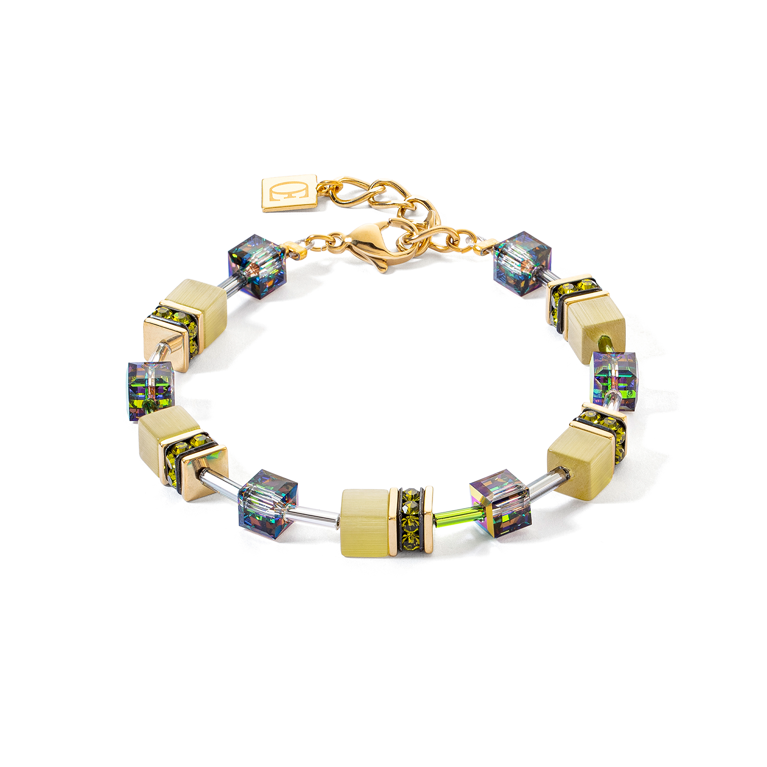 GeoCUBE® Iconic Mono Gold bracelet olive