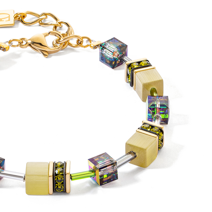 GeoCUBE® Iconic Mono Gold bracelet olive