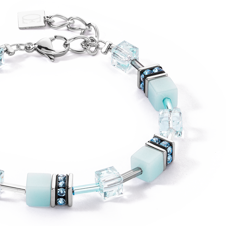 GeoCUBE® Iconic Mono Silver bracelet ice blue